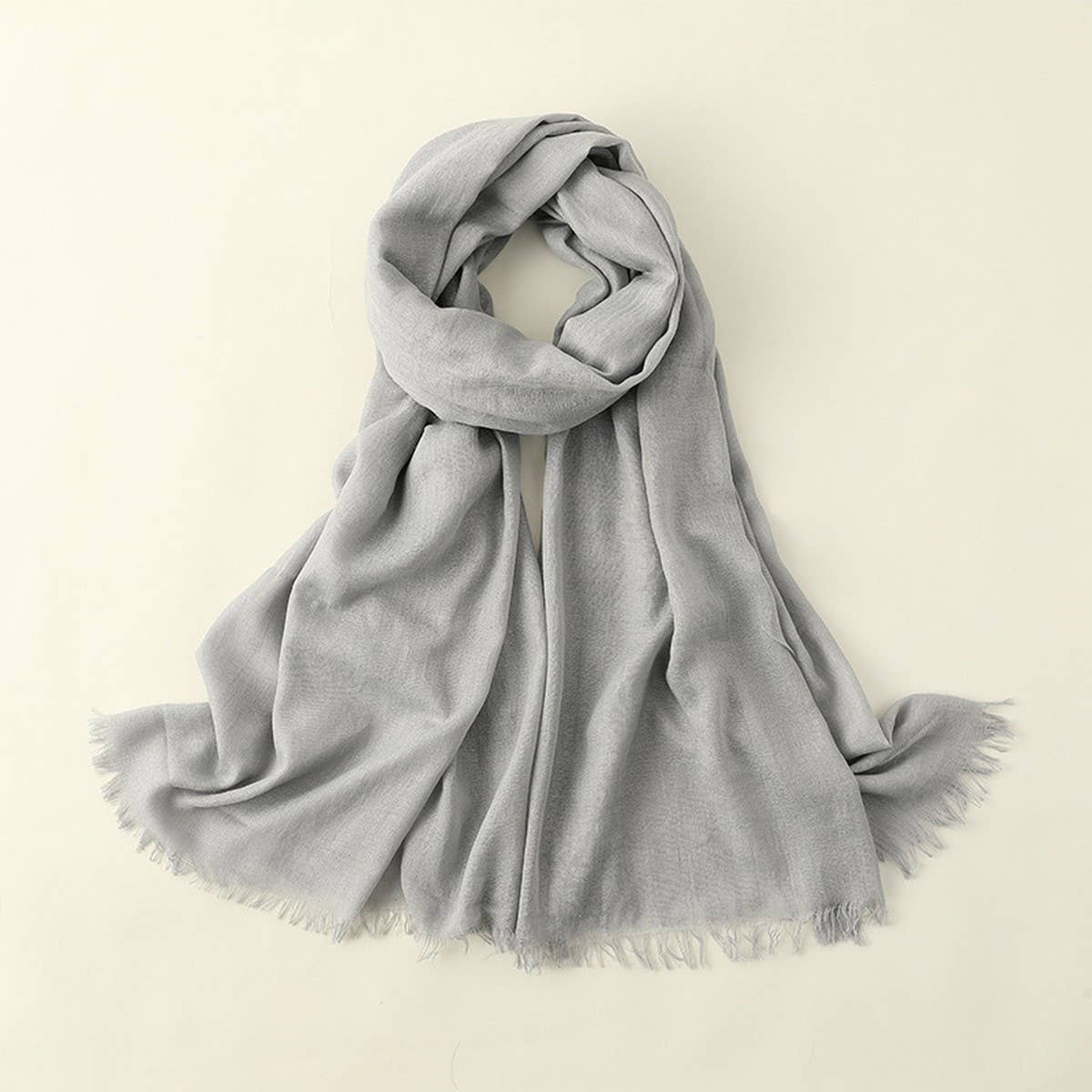 SOLID COLOR LONG LIGHTWEIGHT SCARF WRAP SHAWL_CWASC0204