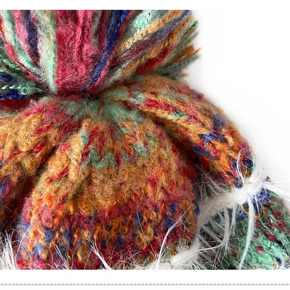 SWEET MIXED COLOR EARMUFFS KNITTED HAT_CWAH2049