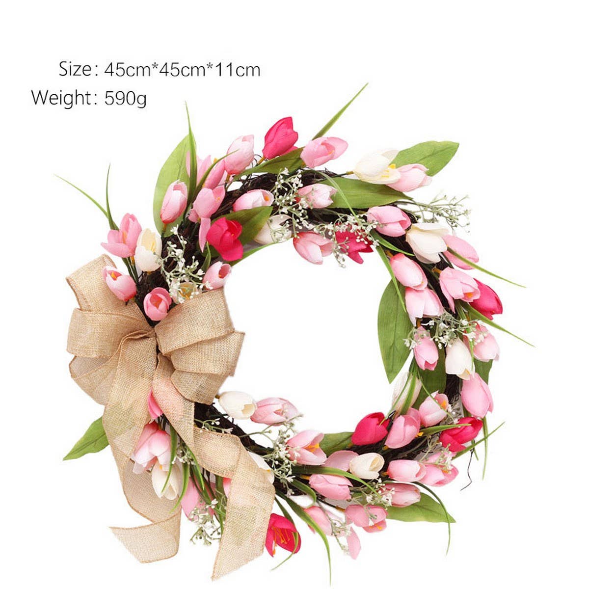 Tulip Butterfly Wreath For Valentine Easter_Cwaje05410