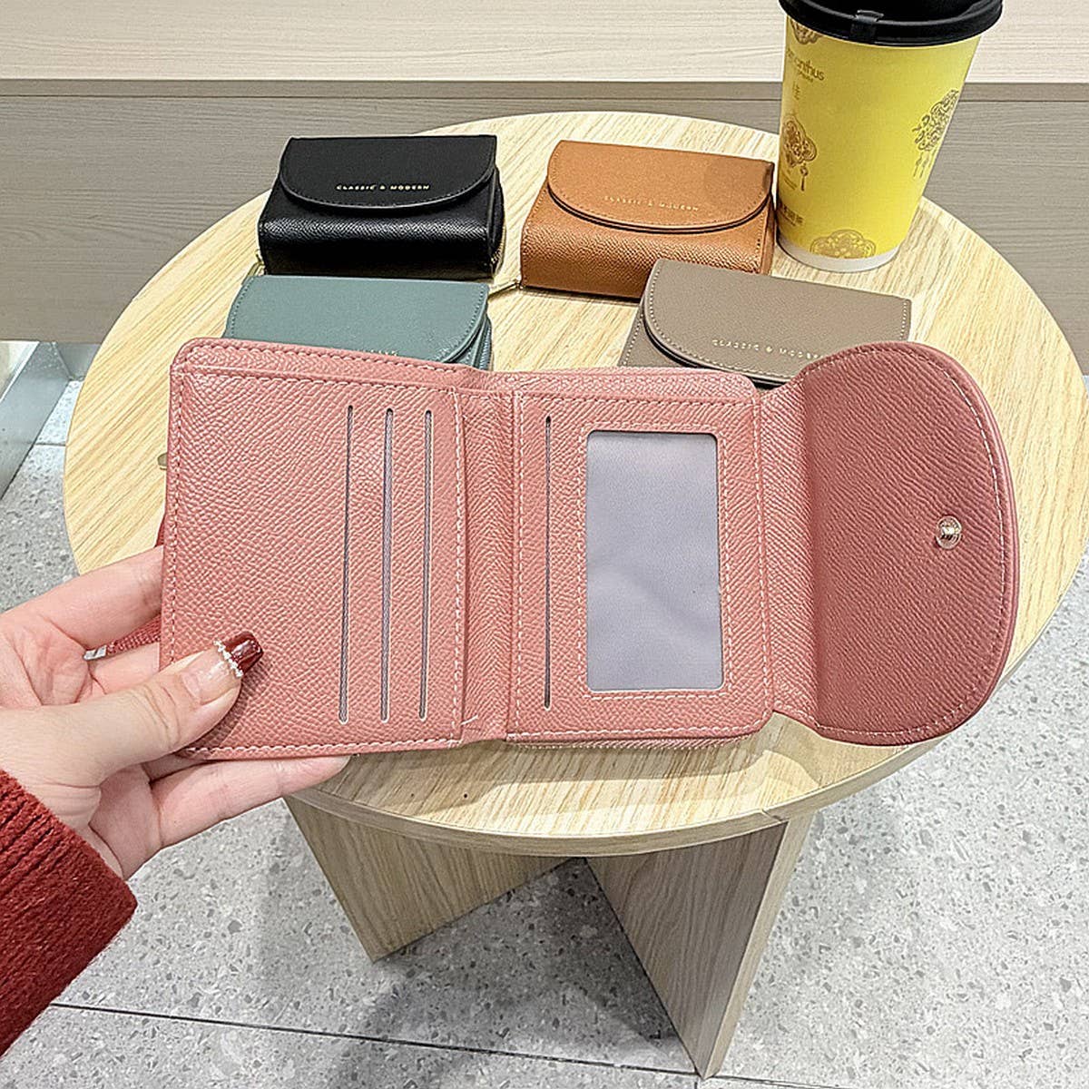 New Solid Color 3-Fold Wallet With Flip Cover_Cwab06253