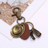 CREATIVE RETRO HAT LEATHER CAR KEYCHAIN_CWMM4717