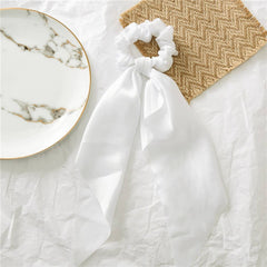SIMPLE MONOCHROME SOLID PONYTAIL SCARF SCRUNCHIES_CWAHA0346
