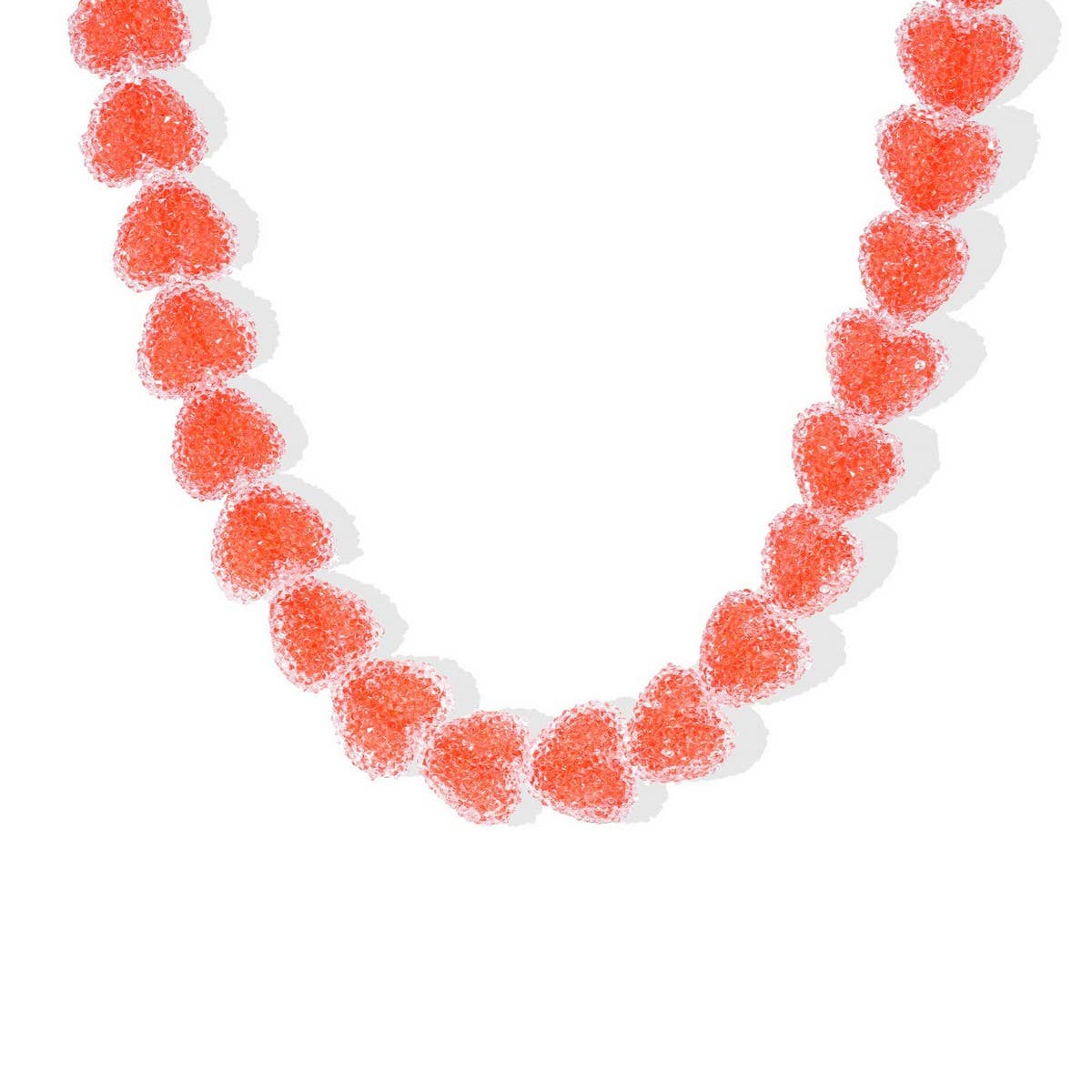 CANDY HEART RESIN NECKLACE CUTE COLORFUL CHIC_CWMM6958