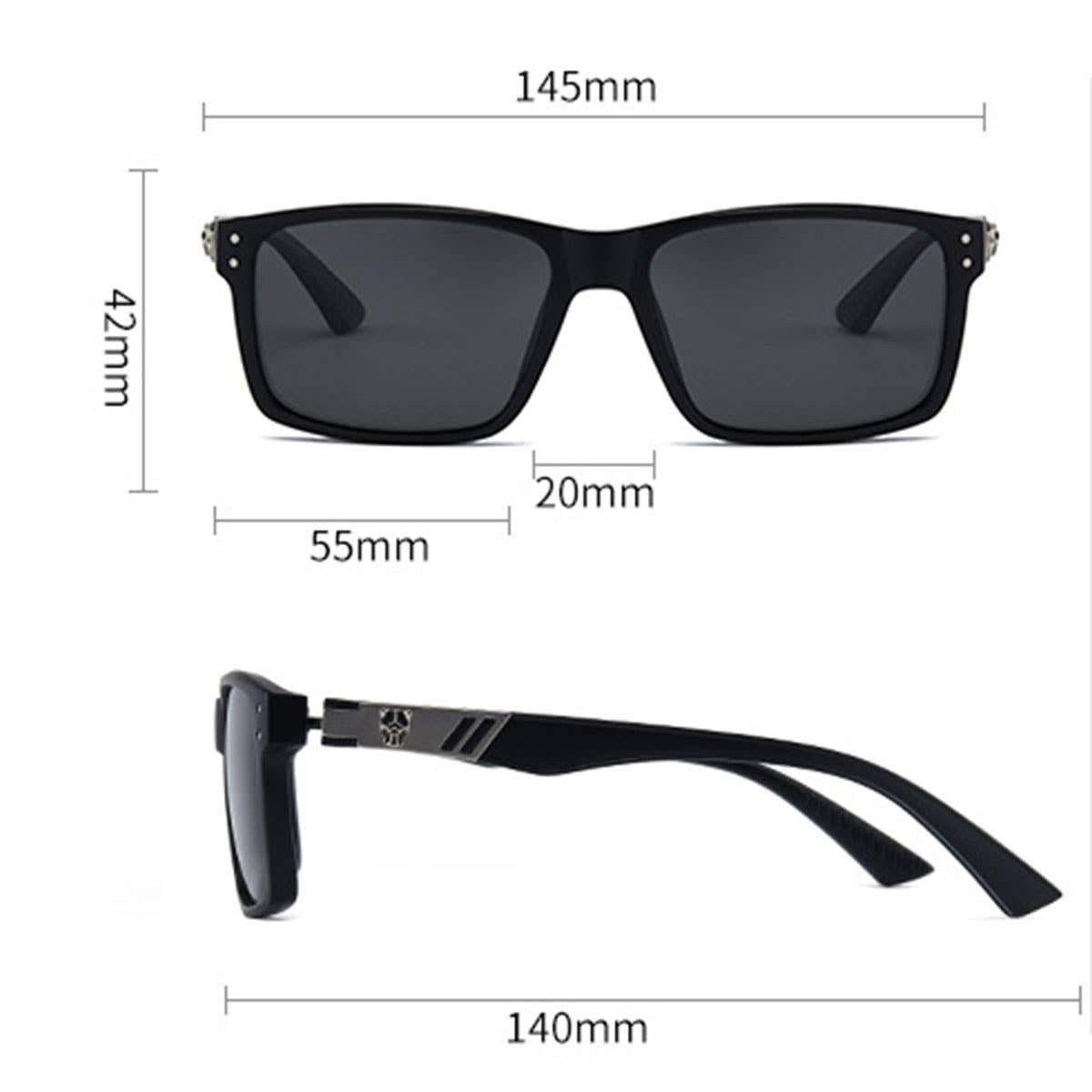 Trendy Hd Polarized Rivet Square Sunglasses_Cwasg1192