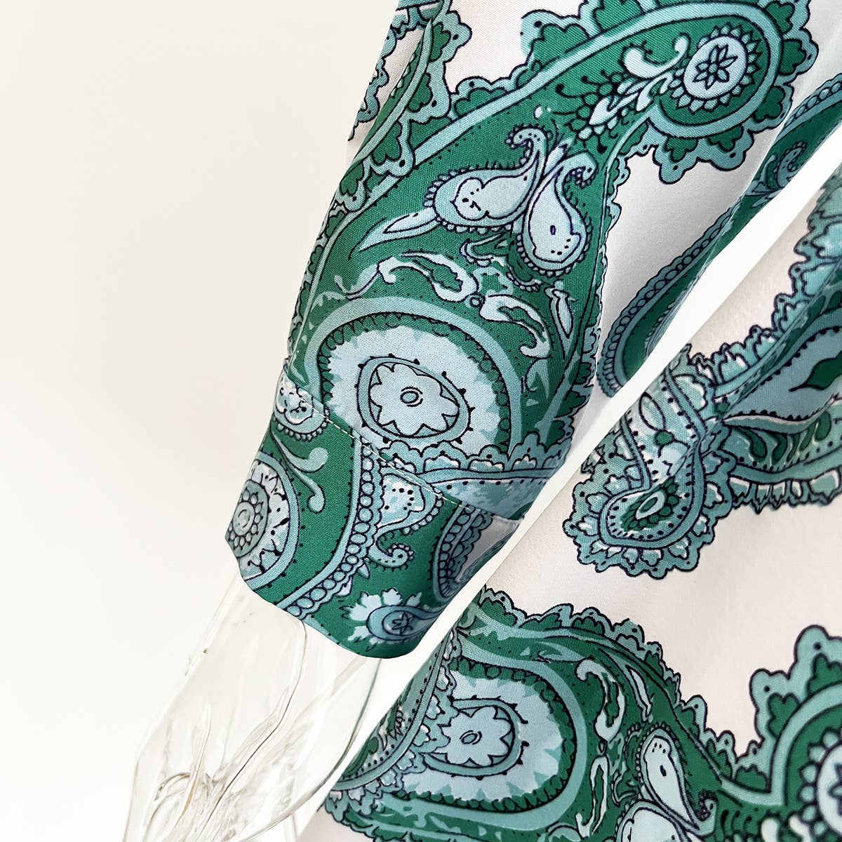 Vintage Paisley Print Shirt Neck Dress