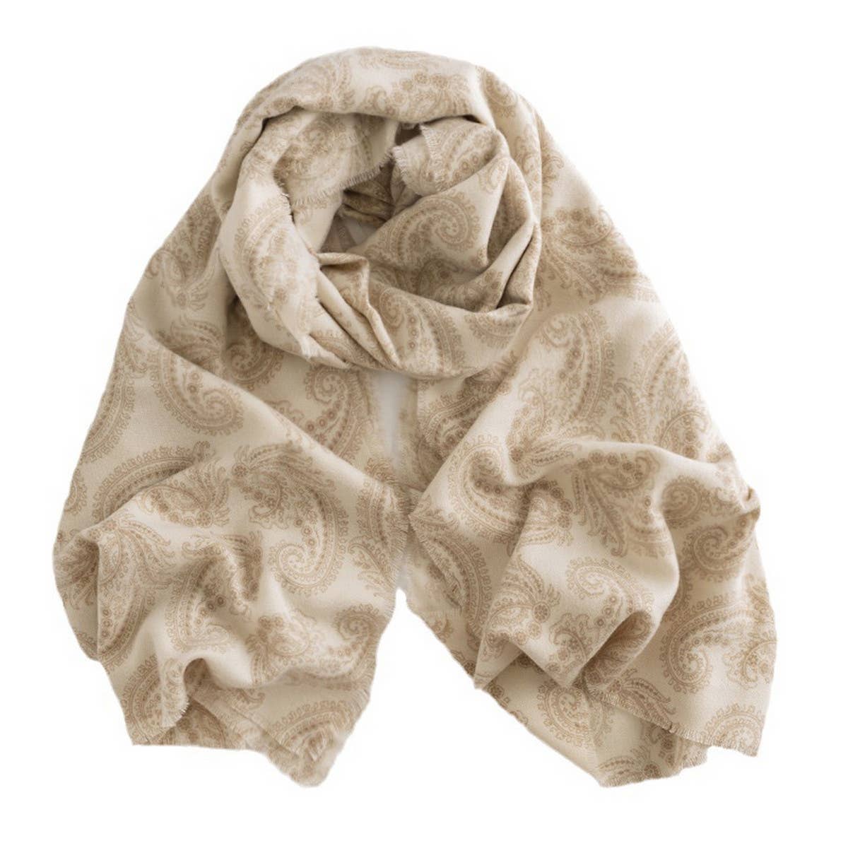 PAISLEY SCARF VINTAGE WINTER FAUX CASHMERE WRAP_CWASC0439