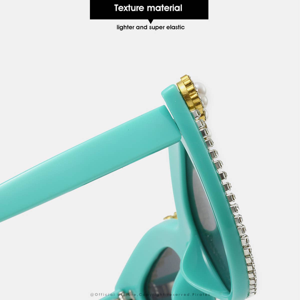 HANDMADE RHINESTONE PEARL RETRO CAT EYE SUNGLASSES_CWASG0268