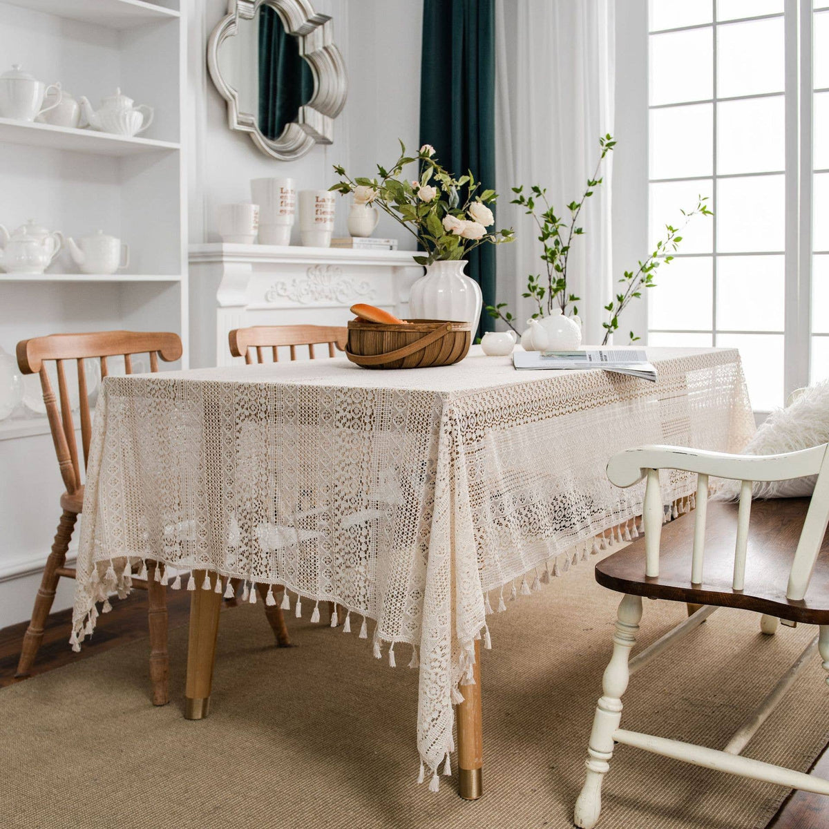 CROCHET HOLLOW TABLECLOTHS WITH TASSELS_CWMM0021