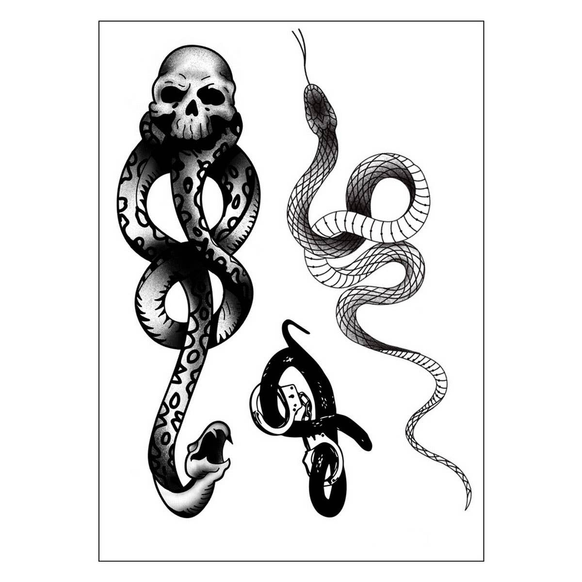 DARK TRIBAL SNAKE TATTOO BLACK MAMBA ARM STICKER_CWMM8374