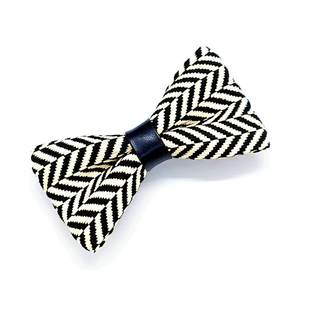 BOHEMIAN RAFFIA WOVEN HERRINGBONE BOW CLIP_CWAHA6348
