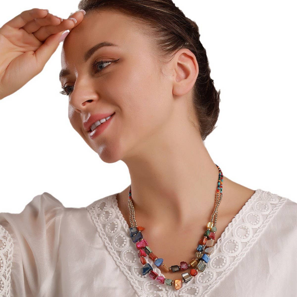 NEW BOHEMIAN VINTAGE BEADED NECKLACE_CWAJE1575