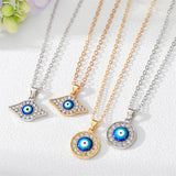 FASHIONABLE EVIL EYE DIAMOND NECKLACE_CWAJE2444