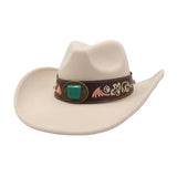 Western Ethnic Wide Brim Cowboy Heart Top Fedora_Cwah04485