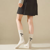COTTON BOW PRINT CREW SOCKS_CWMS0952