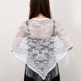 SUMMER WAISTCOAT HOLLOW TASSEL TRIANGLE SHAWL_CWMM1997
