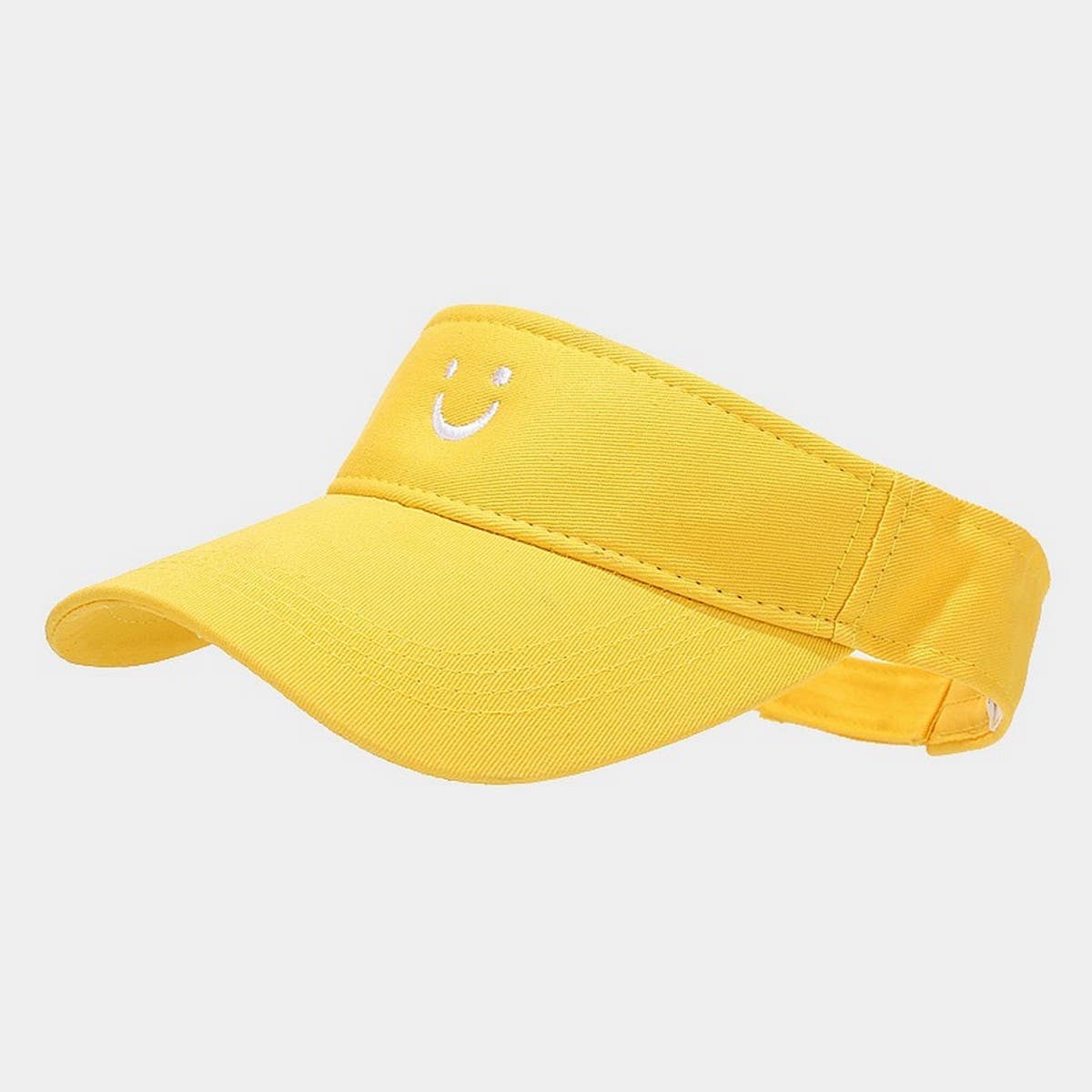 CUTE SMILE EMBROIDERED VISOR SUMMER SUN HAT_CWAH3289