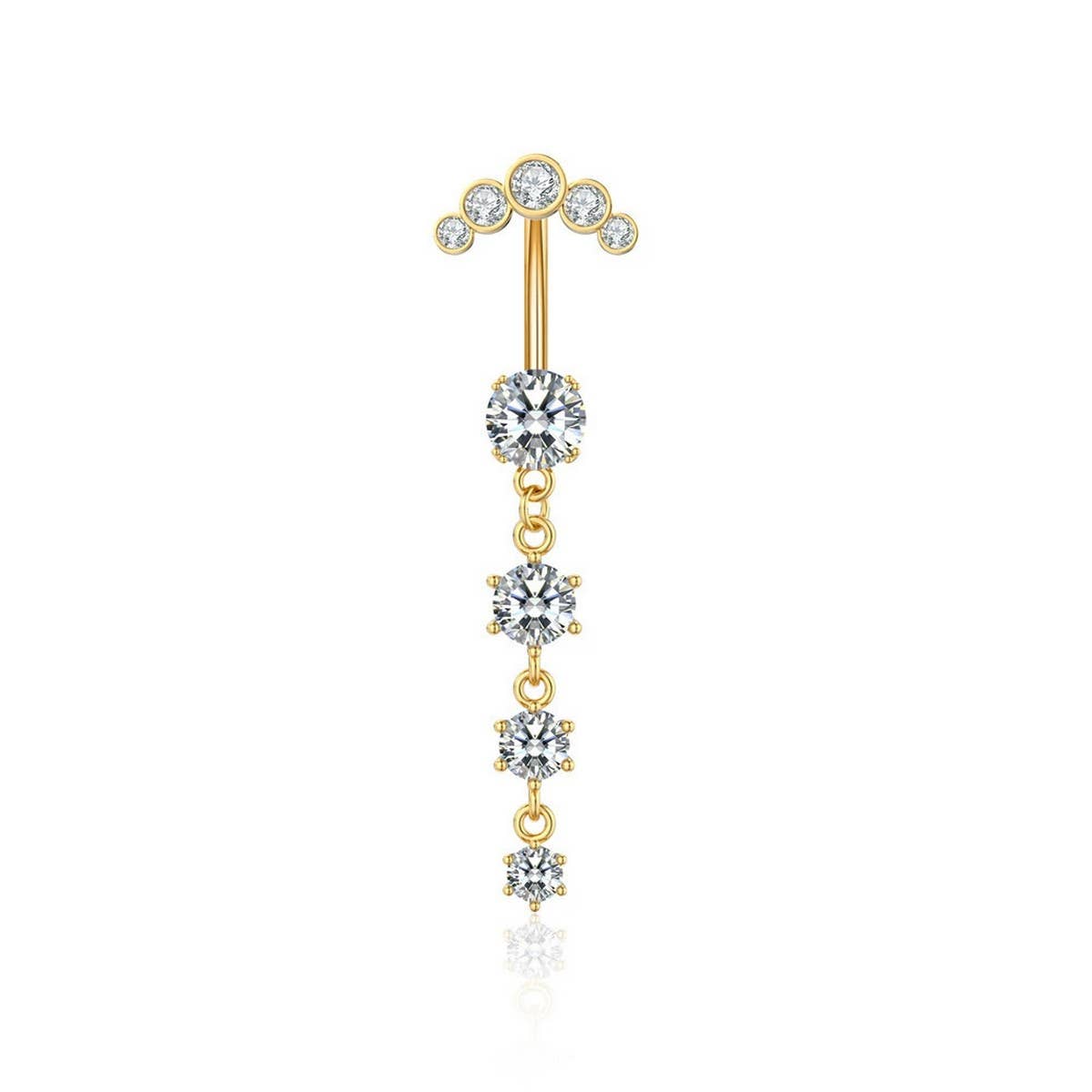 MULTI CZ BELLY RING DANGLE NAVEL PIERCING DANCE_CWMM9322
