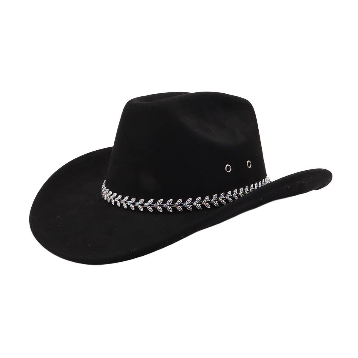 Unisex Soft Suede Western Cowboy Fedora Hat_Cwah04365