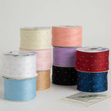 SILVER DOT HOT DIAMOND RIBBON BOW DIY RIBBON_CWMM5773