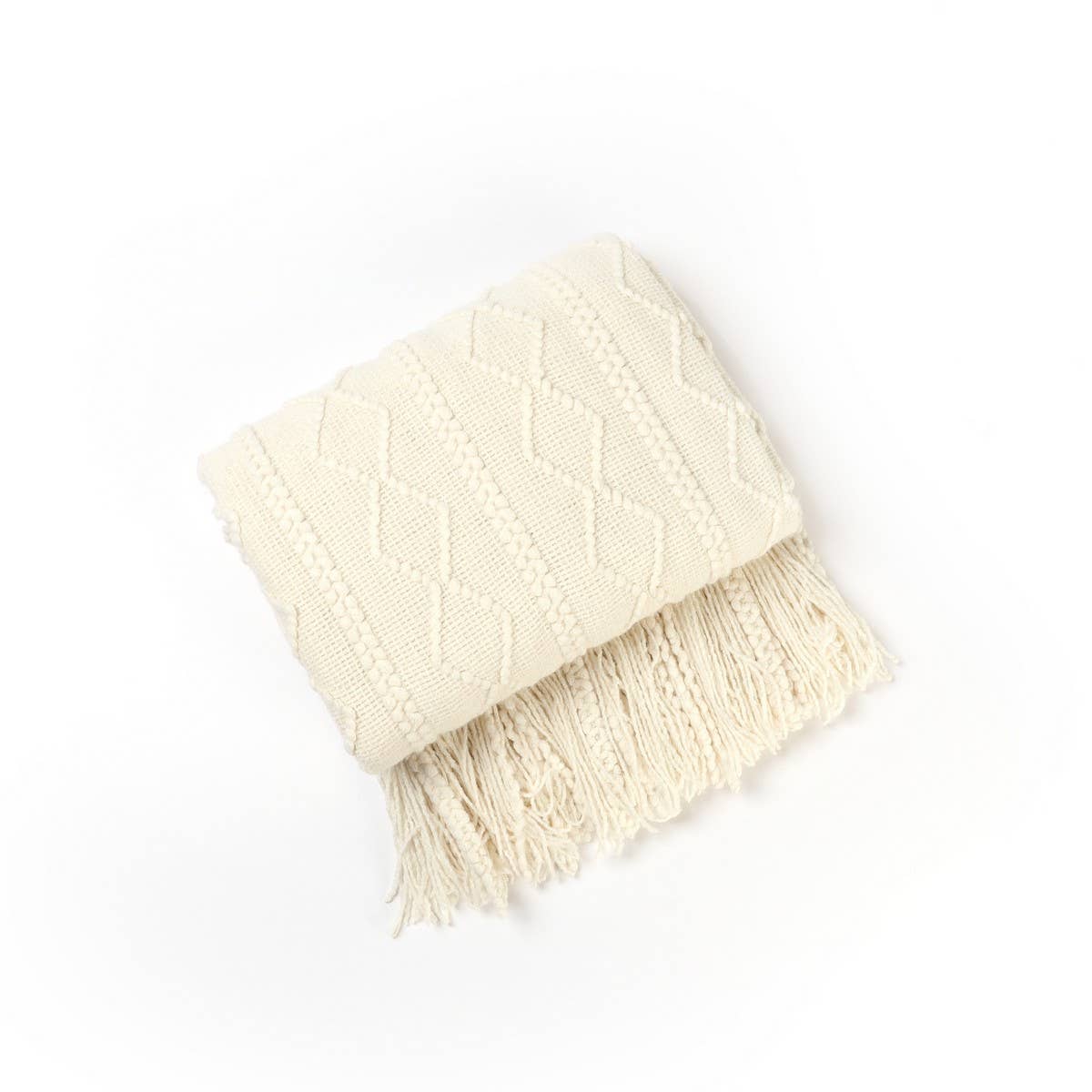 KNITTED WARM BLANKET WITH TASSELS_CWMM0199