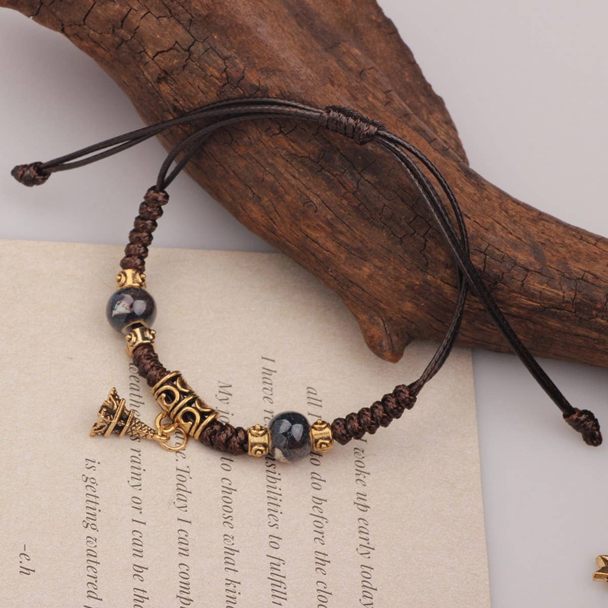 NICHE DESIGN VINTAGE CERAMIC BRAIDED BRACELET_CWAJE3972