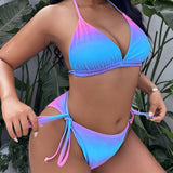 OMBRE BIKINI COVERUP THREE PIECE SWIMSUIT_CWMW0313