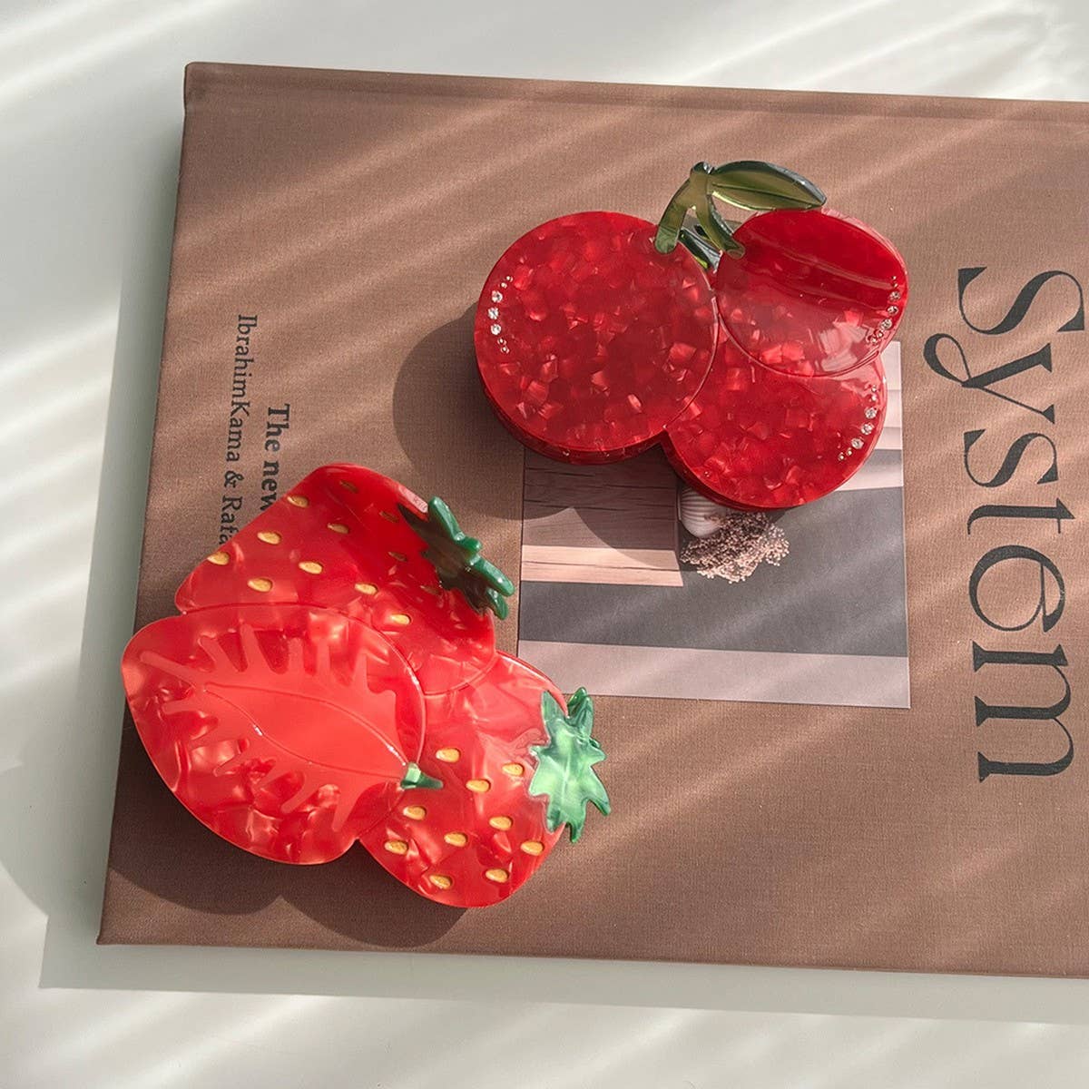 FRUIT HAIR CLAW STRAWBERRY LEMON CHERRY CLIP_CWAHA5764