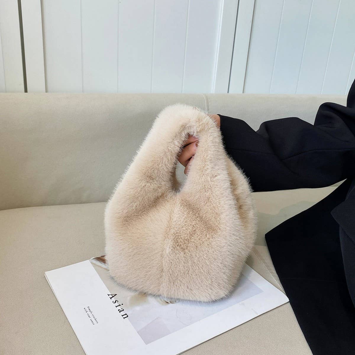FAUX MINK FUR FLUFFY HANDBAG WOMEN SHOULDER BAG_CUAB00574