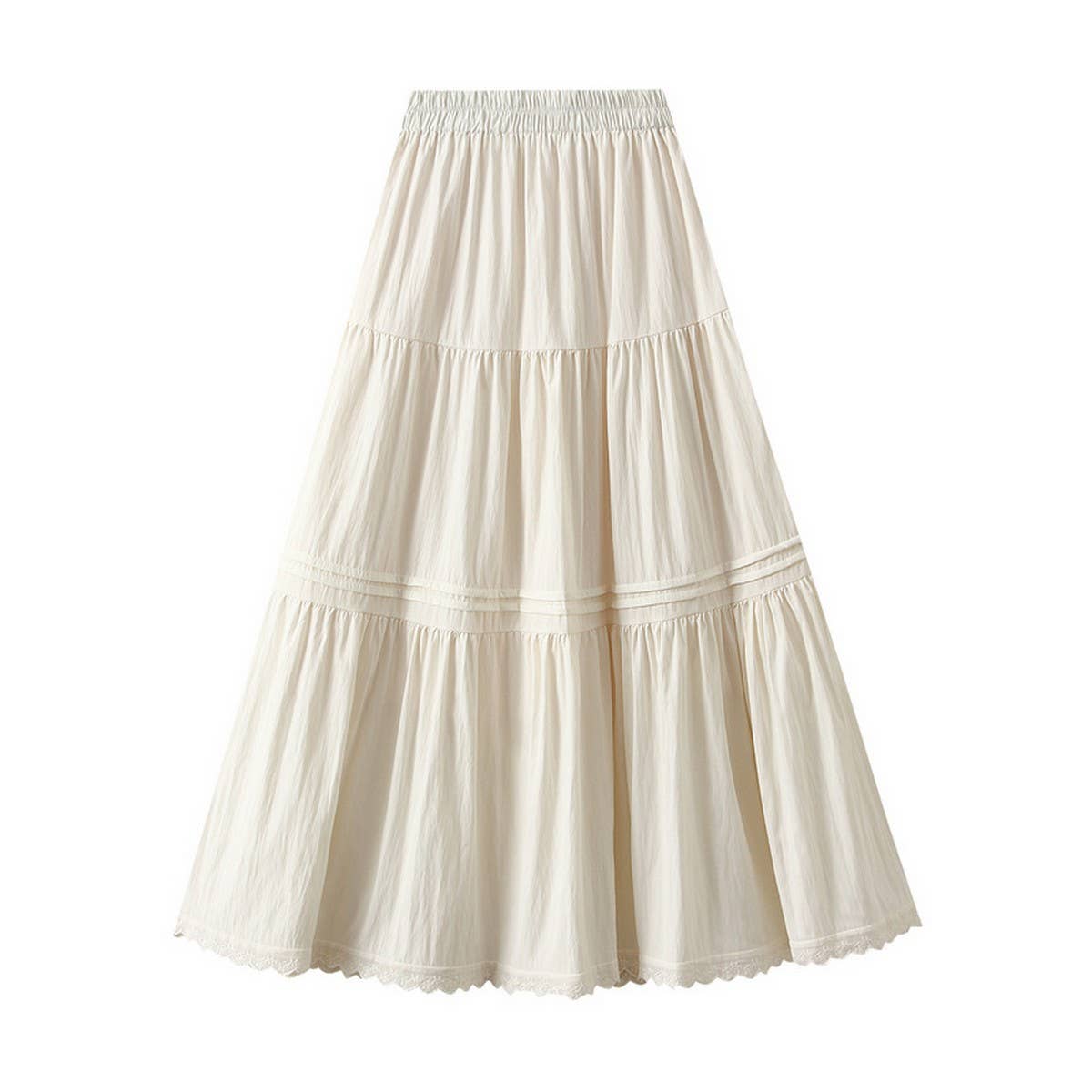 SWEET MIDI SKIRT WITH LACE TRIM_CWBMS0292