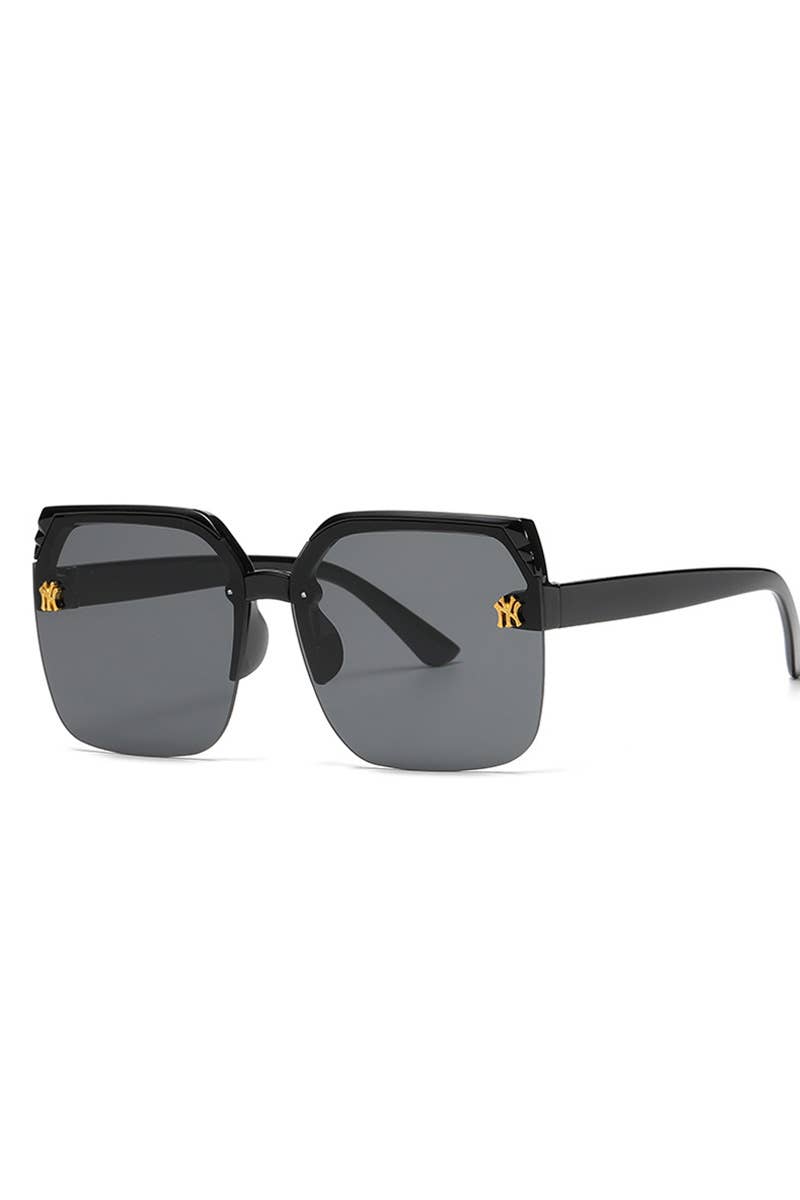 NY LOGO HALF FRAMELESS FASHION SUNGLASSES_CWASG0073