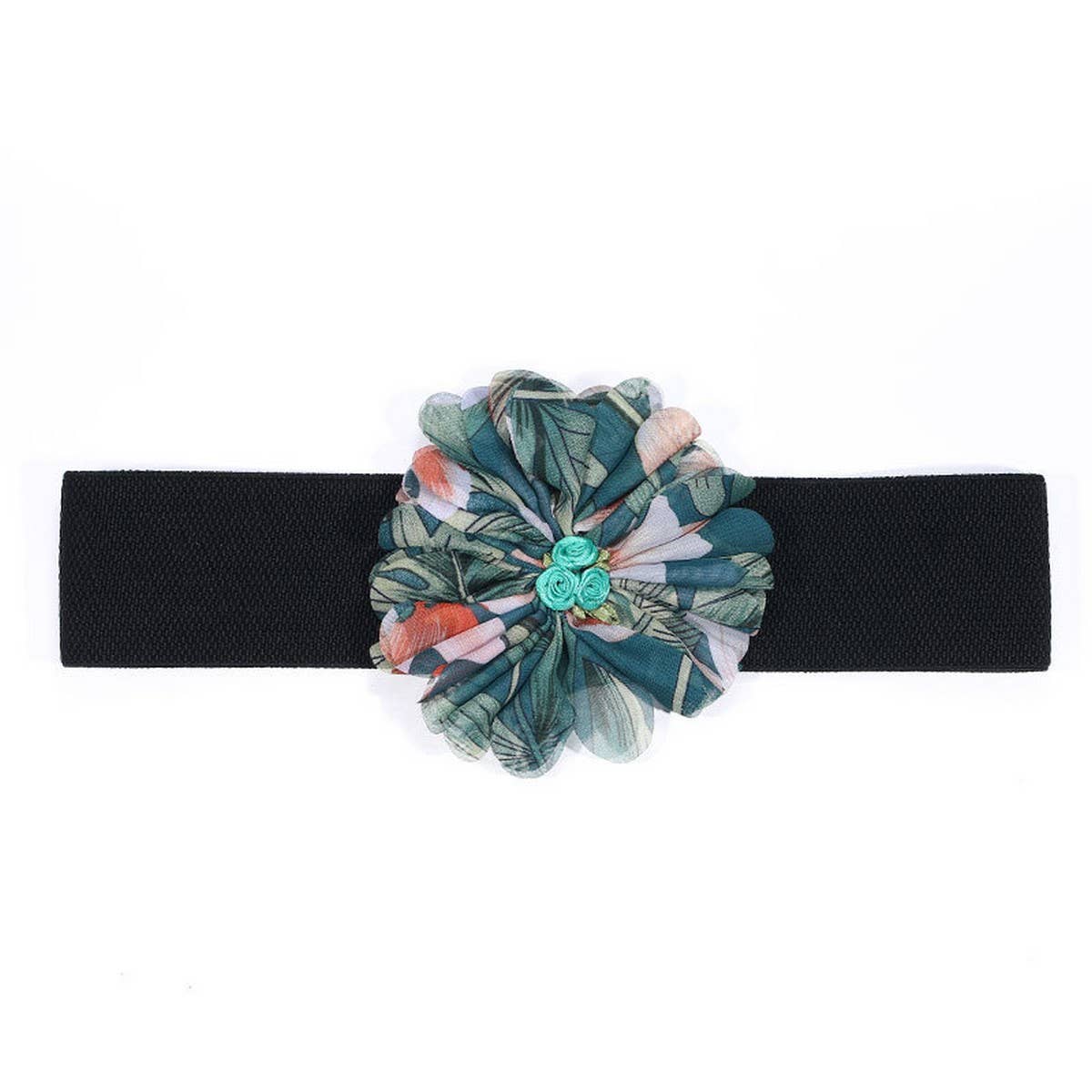 ELASTIC WIDE FLORAL WAIST BELT FOR DRESSES_CWMM6426