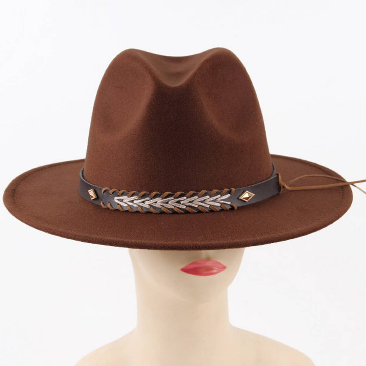 SIMPLE BELT BUCKLE FELT HAT JAZZ HAT_CWAH0751