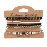 Cwaje05699_Boho Multi Strand Beaded Pearl Elastic Bracelet