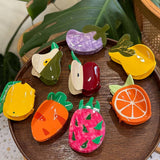 Cwaha4514_Simple Contrast Color Fruit Clip Hair Clip