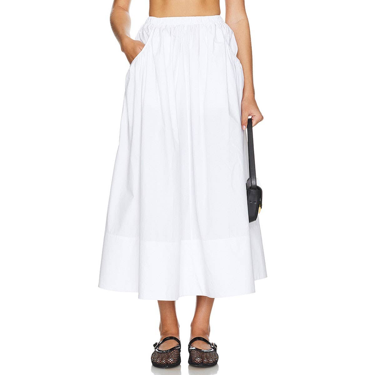 COTTON AND LINEN HIGH WAIST LOOSE SKIRT_CWBSS0398