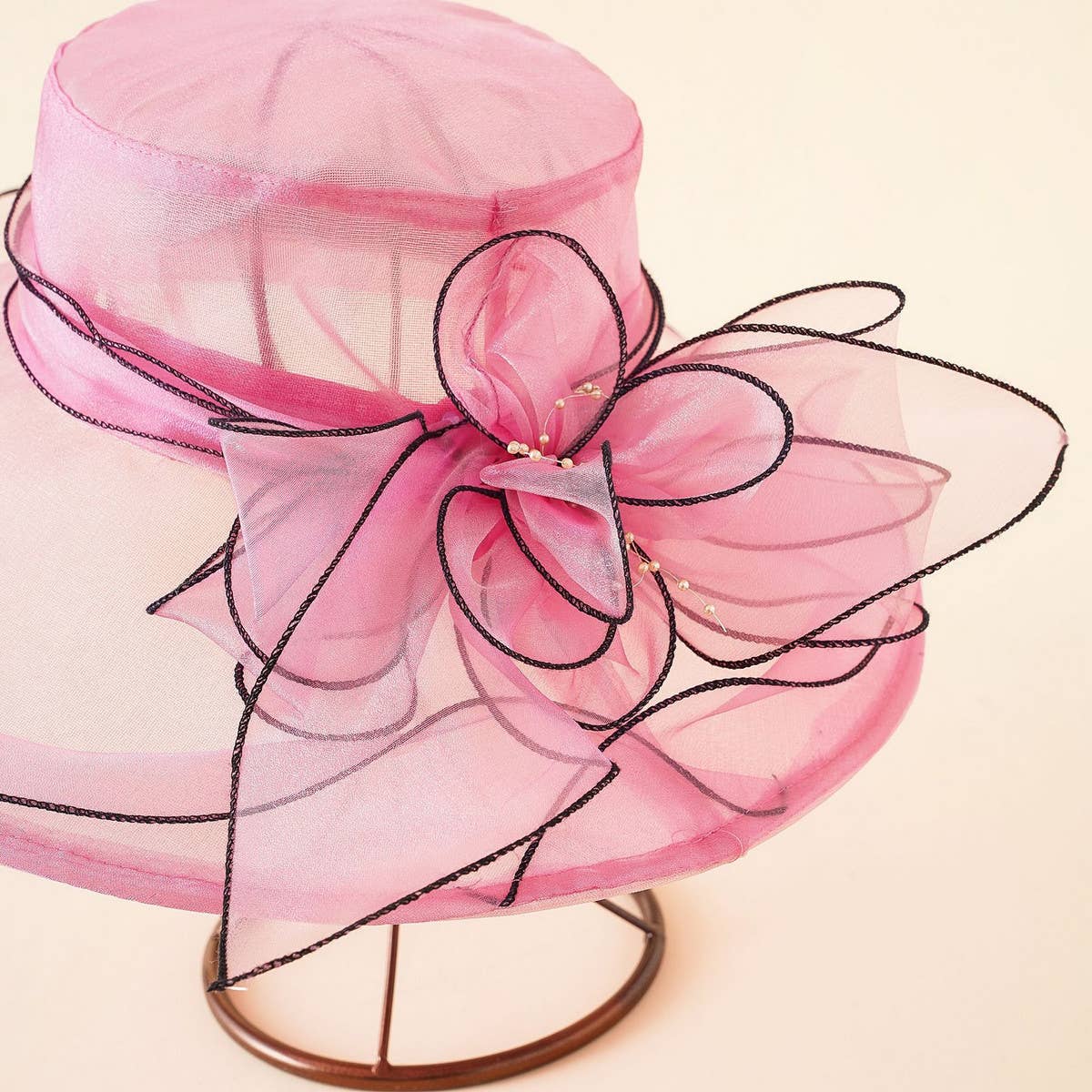 FLOWER MESH BEACH SUN HAT_CWAH1409