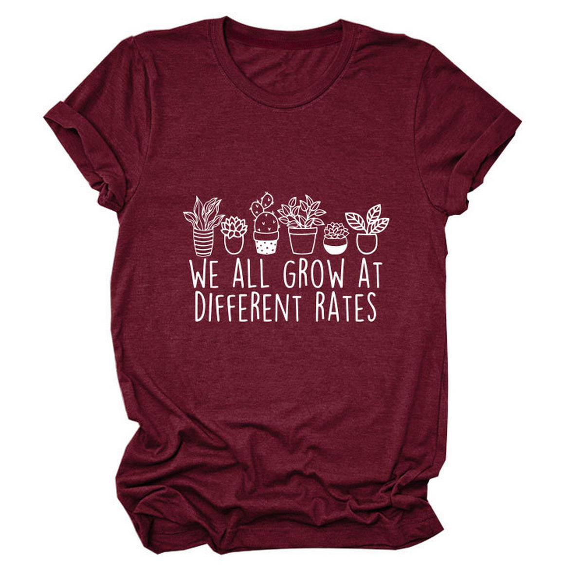 PRINTED CREW NECK TEE WE ALL GROW GRAPHIC_CWTTS1493