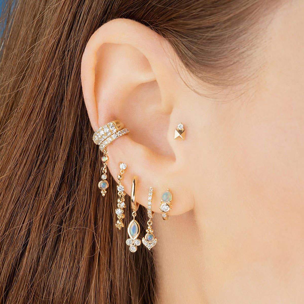 DROP SHAPED OPAL AND DIAMOND EARRINGS_CWAJE1754