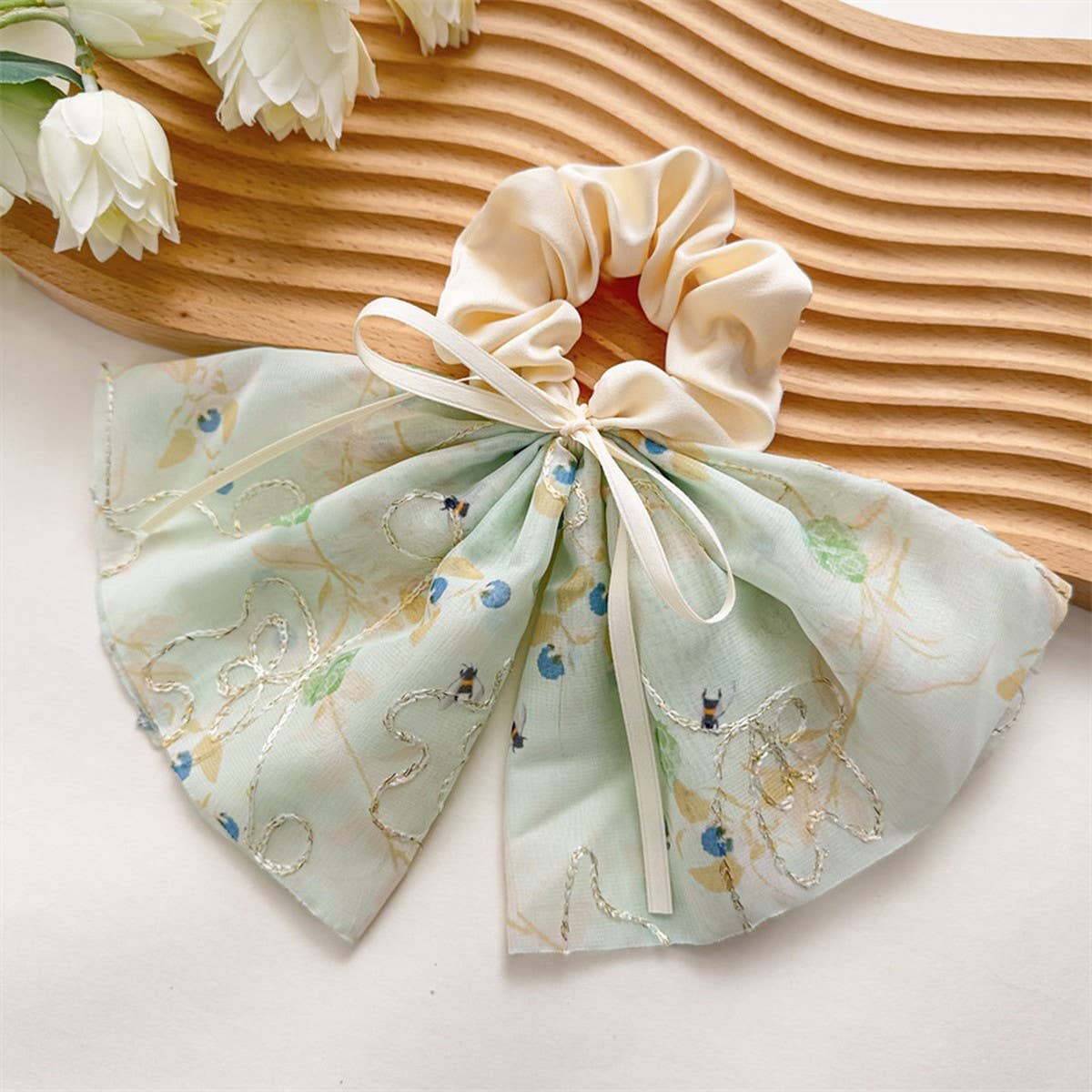 2024 NEW FLORAL EMBROIDERED BOW HAIR TIE_CWAHA1085