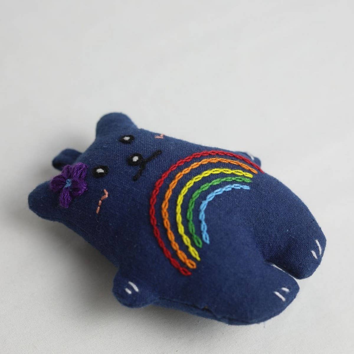 HAND EMBROIDERED RAINBOW BEAR PLUSH CHARM_CWMM6009