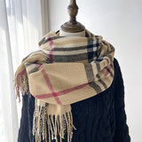 PLAID SCARF WARM FRINGE WINTER WRAP_CWASC1467