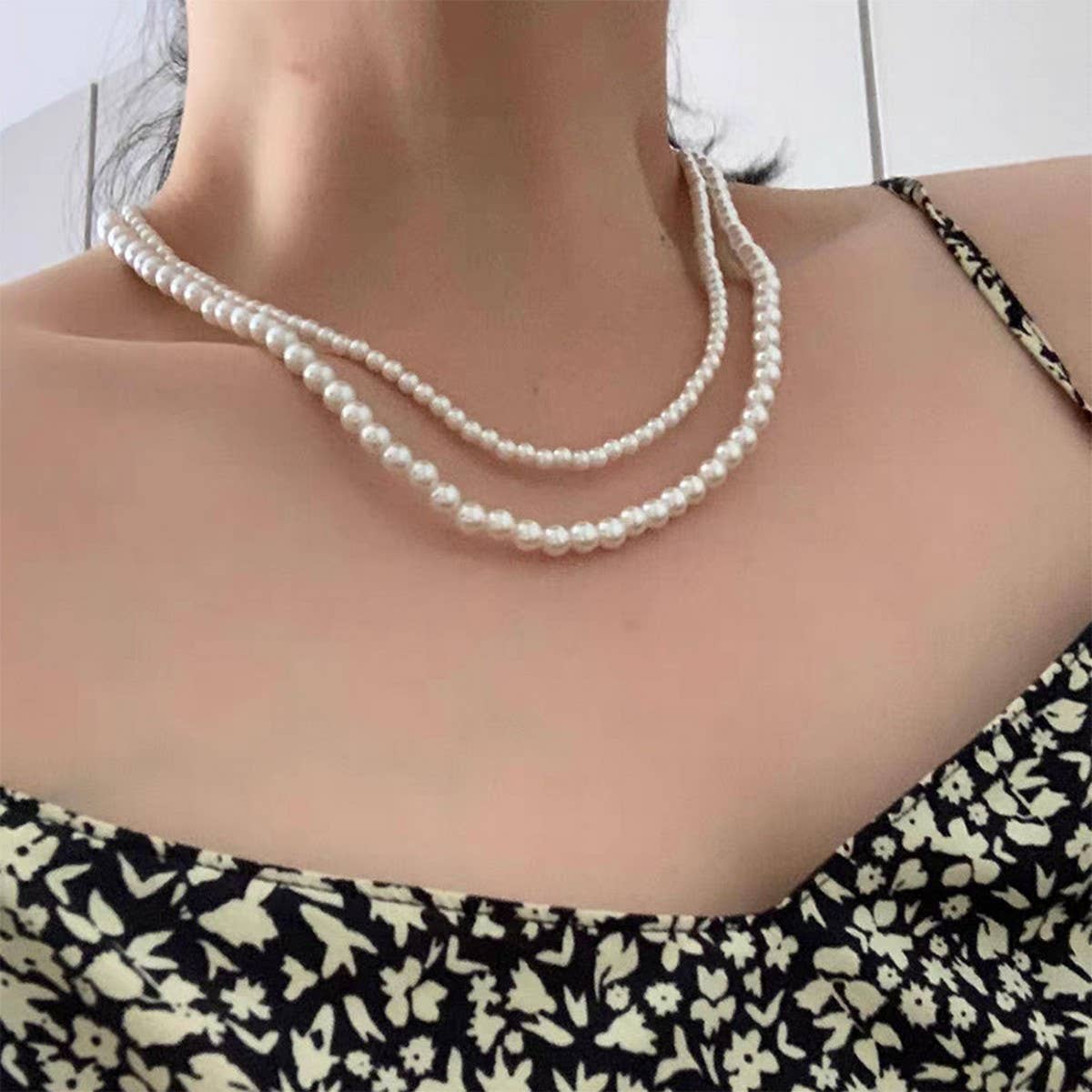 Vintage Elegant Double Pearl Necklace
