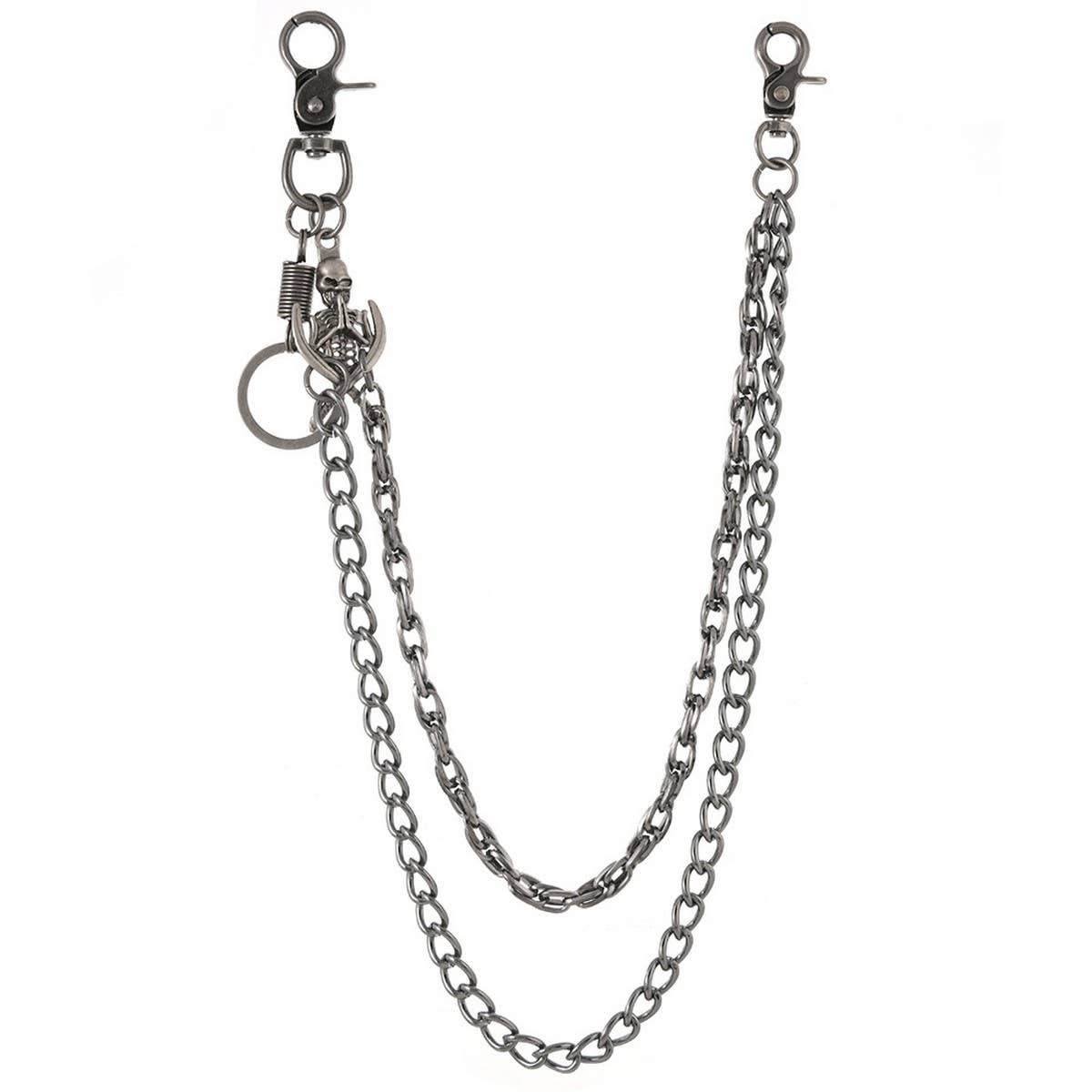 PUNK SKULL PENDANT MULTI LAYERED TROUSER CHAIN_CWMM4878