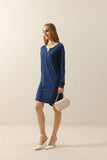Solid V Neck Dress_Cwdmd784