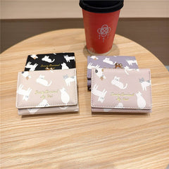 Cute Cartoon Cat Print Trifold Money Clip Wallet_Cwab06203