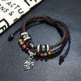 FASHION LEATHER MULTI LAYER BRAIDED LEAF BRACELET_CWMM4512