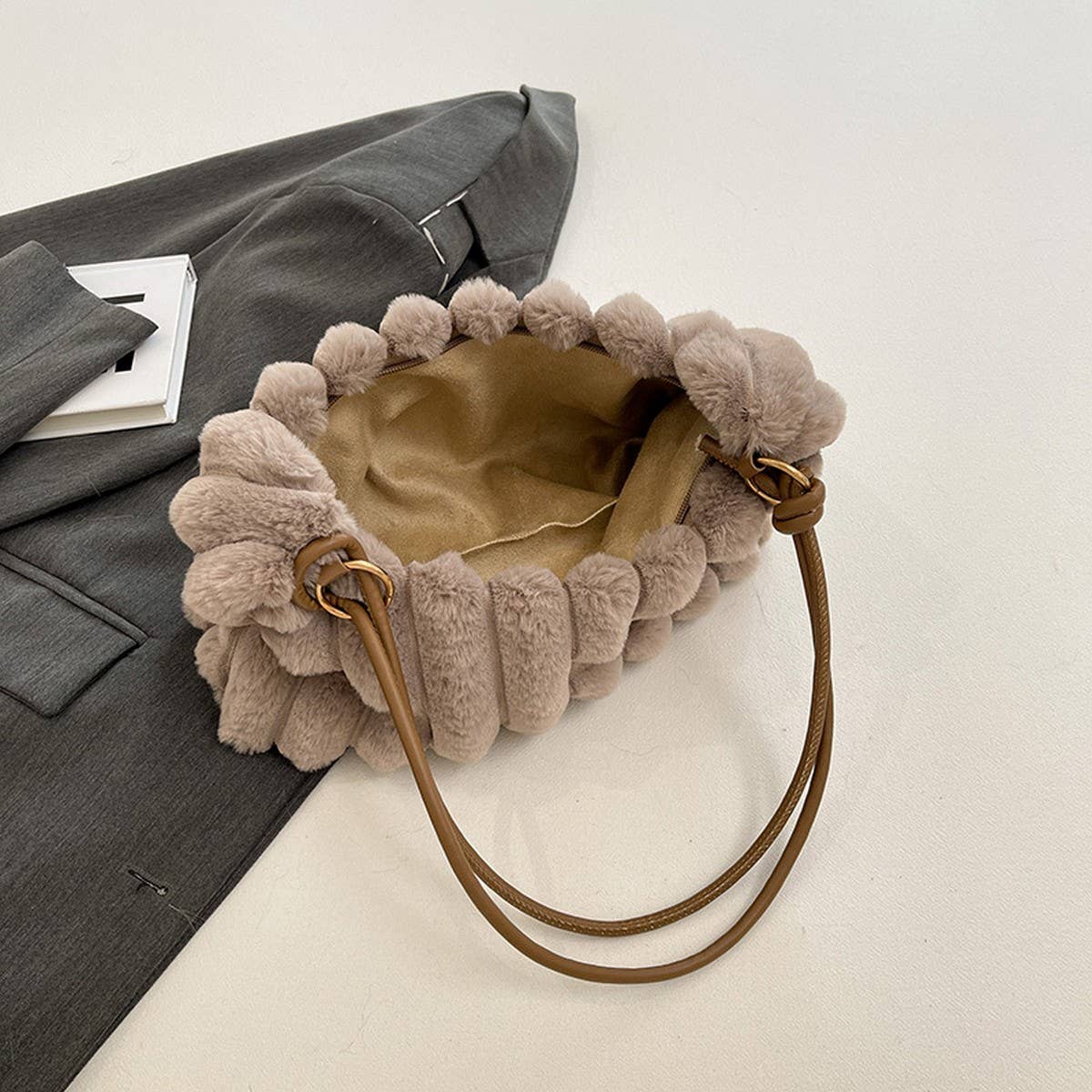 Winter Leopard Print Fashion Shoulder Plush Bag_Cwab3931