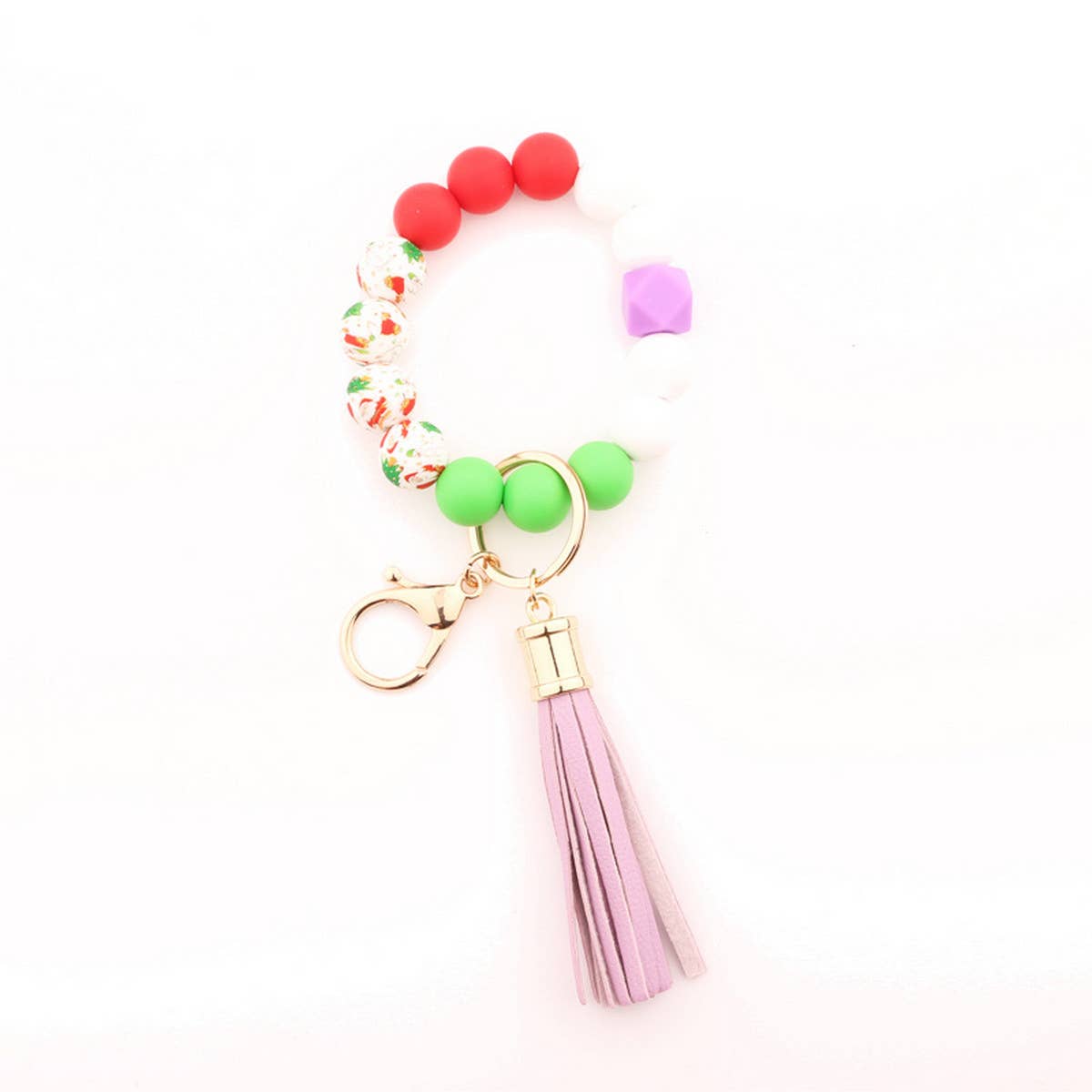 CHRISTMAS BEAD BRACELET CARD HOLDER KEYCHAIN_CWMM1331
