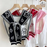 FLORAL KNIT SHAWL LIGHT CARDIGAN SCARF FOR WOMEN_CWASC0847