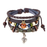 SIMPLE MULTI LAYER BEADED LEATHER BRACELET_CWMM4454